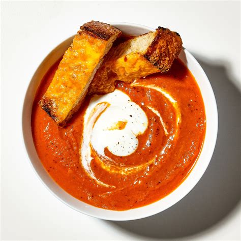 Creamy Tomato Soup with Cheese Toasties Recipe | Bon Appétit