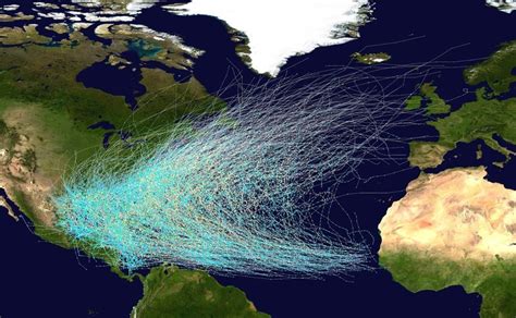 All Known Tropical Storm/Hurricane Tracks in the Atlantic Basin ...