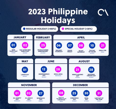 Philippine Holidays 2023 Calendar August 2023 Calendar Printable ...