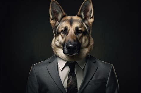 Premium AI Image | dog wearing a business suit