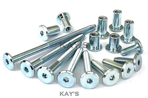 M6 FURNITURE CONNECTOR BOLTS & CAP NUTS, FLAT HEAD ALLEN KEY SCREWS ...