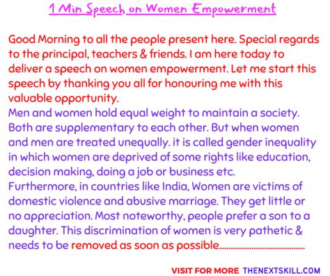 Top 4 Speech On Women Empowerment [1-5 Min]