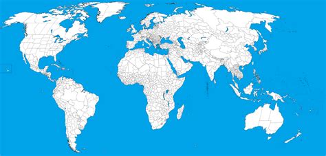 World Map Without Names – Topographic Map of Usa with States