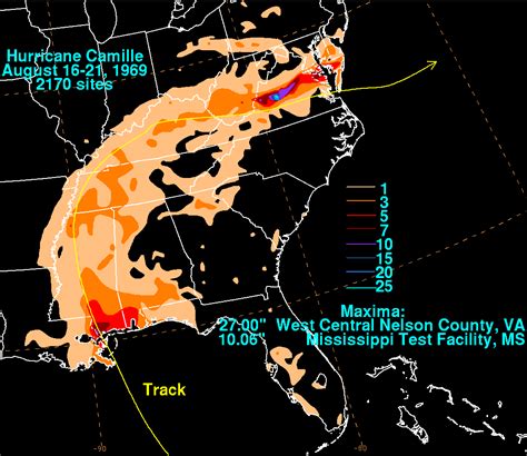 Hurricane Camille - August 16-21, 1969