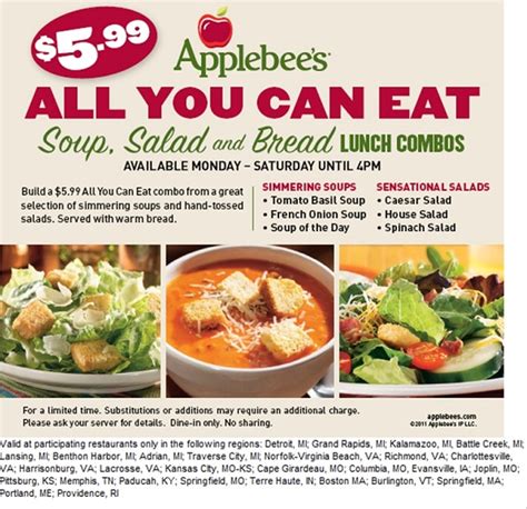 Applebees coupons and All-you-can-eat deals. - 2019