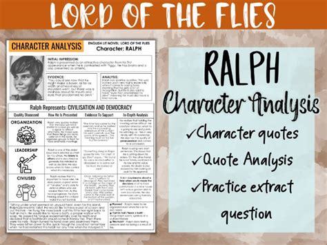 Lord of the Flies Ralph Character Analysis Sheet | Teaching Resources