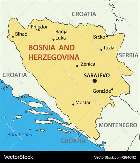 Bosnia and herzegovina - map Royalty Free Vector Image