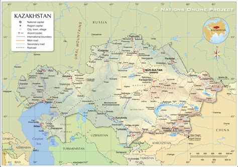 Kazakhstan Area Map