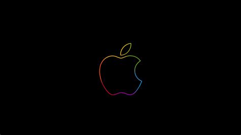 Apple logo Wallpaper 4K, Outline, Colorful