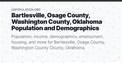 Bartlesville, Osage County, Washington County, Oklahoma Population ...