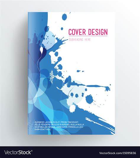 Book cover design template with abstract splash Vector Image