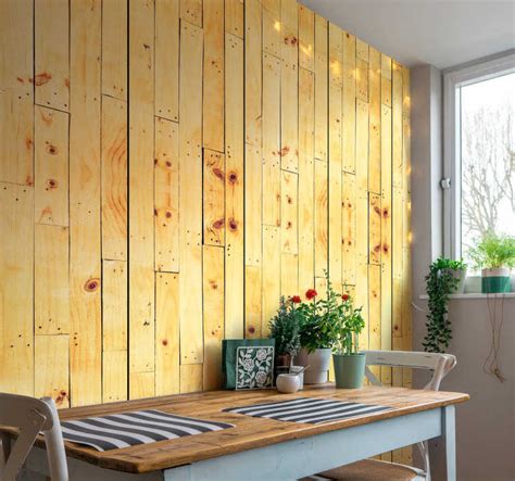 Wood Plank Pattern Wallpaper - TenStickers