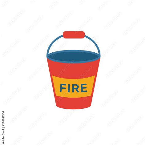 Fire Bucket icon. Simple flat element from fire safety collection ...