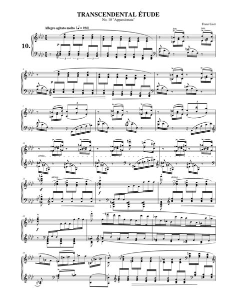 Franz Liszt: Transcendental Étude No.10 in F minor, "Appassionata ...