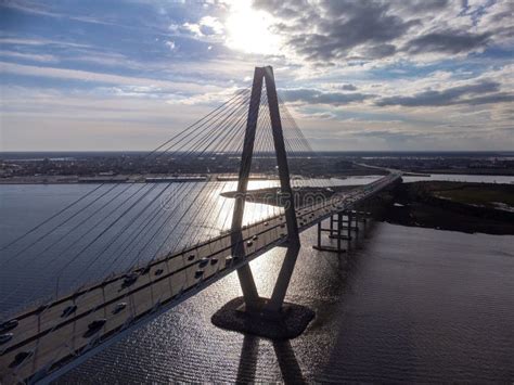 Arthur Ravenel Jr Bridge Aerial View Editorial Stock Image - Image of ...