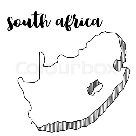 Hand drawn of South Africa map, vector ... | Stock vector | Colourbox