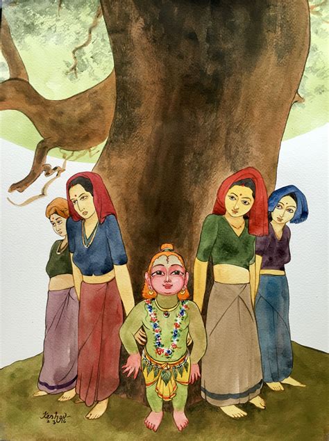 'Chipko' Krishna. #krishnafortoday | Book art drawings, Madhubani ...