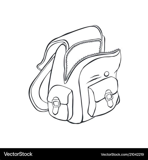 School backpack sketch Royalty Free Vector Image