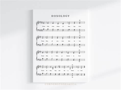 Doxology / Hymn Print / Hymn Wall Art / Hymn Sheet Music / Christian ...