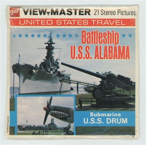 Battleship USS Alabama + Submarine USS Drum View-Master Packet A-927 "B ...