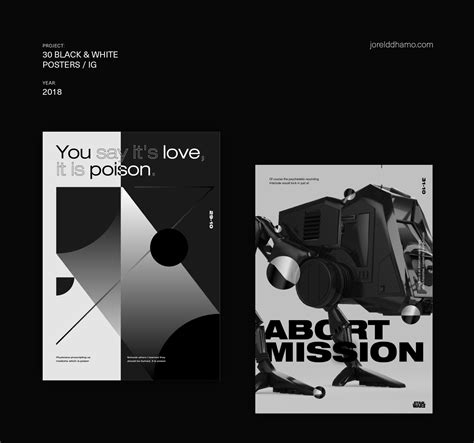 30 BLACK & WHITE POSTERS on Behance