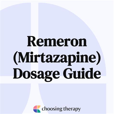 Remeron Dosage Guide