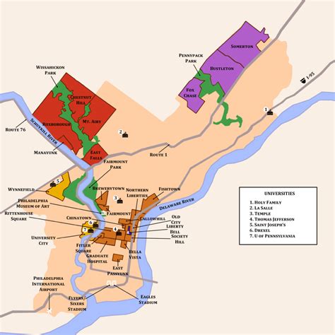 Which Philly Neighborhood Live? +Philadelphia Neighborhood Map