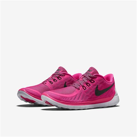 Nike Girls Free 5.0 Running Shoes - Pink Pow/Vivid Pink - Tennisnuts.com