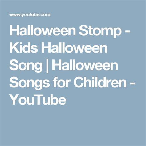 Halloween Stomp - Kids Halloween Song | Halloween Songs for Children ...