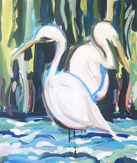 Maren Devine on Instagram: ““Egrets 2” New Print 💕#marendevineart#egret ...