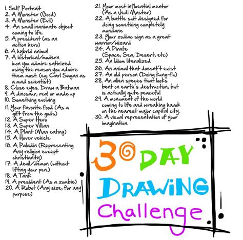 30 Day Drawing Challenge | Drawing challenge, 30 day drawing challenge ...