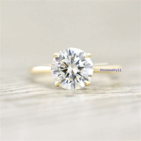 Charles & Colvard Forever One 2 .00 CT Round Brilliant Cut - Etsy