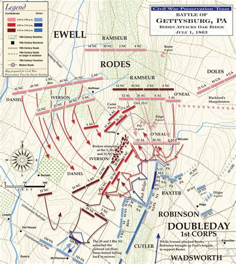 The Battle Of Gettysburg Map