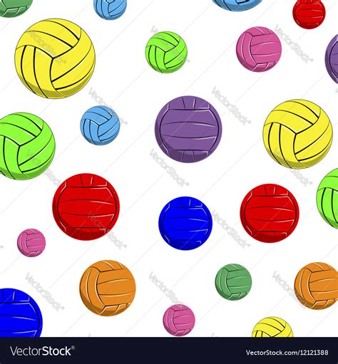 Pattern of color volleyball balls Royalty Free Vector Image