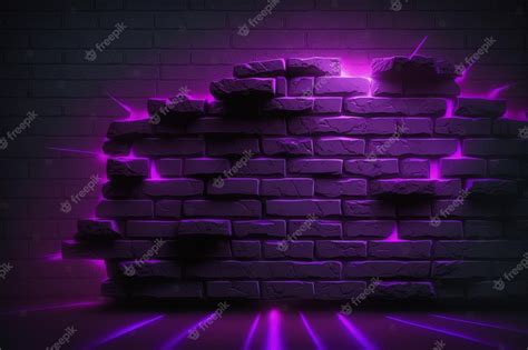 Premium Photo | A purple brick wall with a brick wall and the words ...