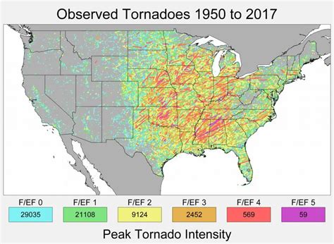 Tornado activity in the United States mapped - Vivid Maps