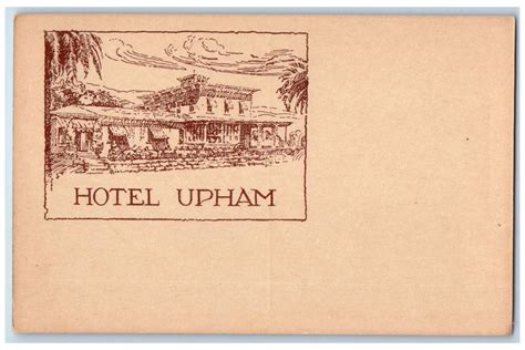 c1910s Upham Hotel Exterior Sketch Santa Barbara California CA Unposted ...