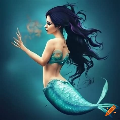 Mermaid fantasy art on Craiyon