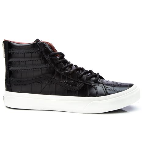 Vans SK8-Hi Slim Zip Croc Leather Shoes