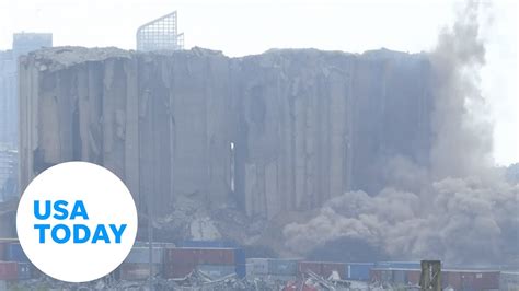 Beirut Grain Silo Crumbles Two Years After Port Explosion | USA TODAY