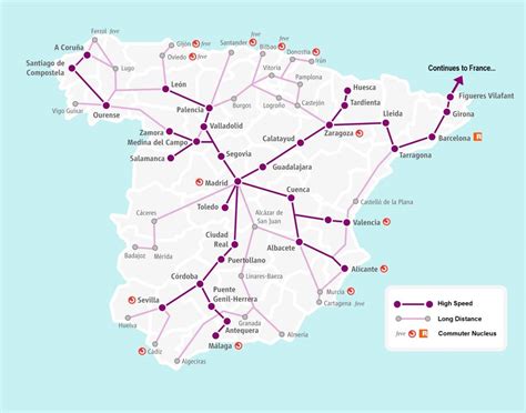 Renfe High Speed and Long Distance Routes Map - ACP Rail