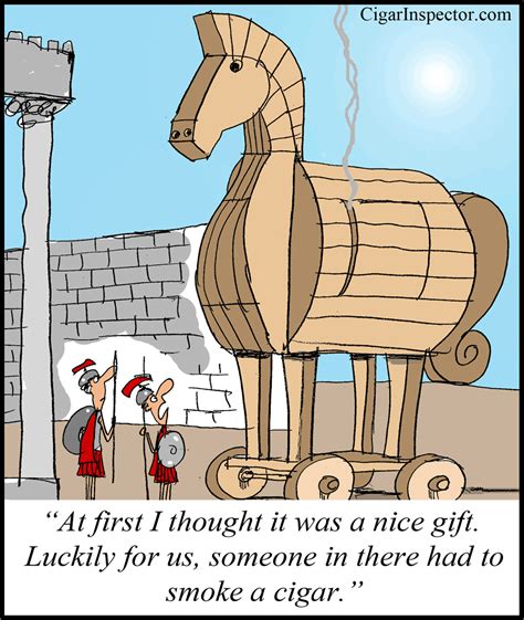 Sunday's Cigar Cartoon: "Trojan horse" @ Cigar Inspector