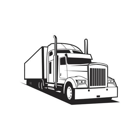 truck trailer silhouette, truck trailer outline 6132650 Vector Art at ...