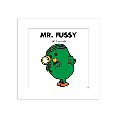 Personalised Mr Fussy White Art Print