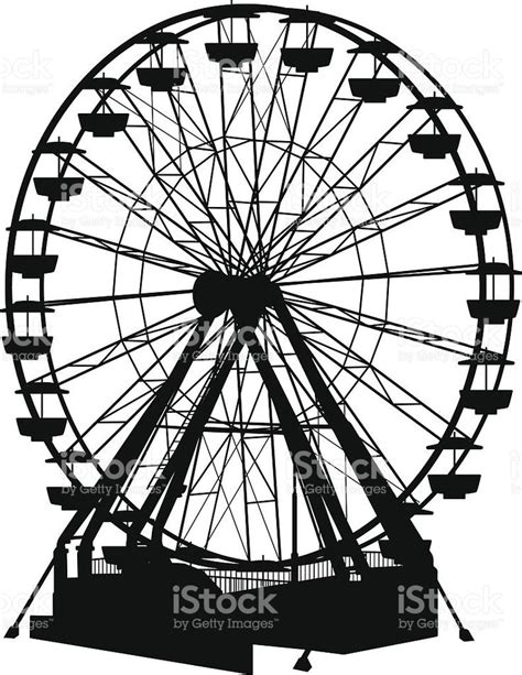 Detailed Ferris Wheel silhouette. | Ferris wheel, Vector art, Free ...