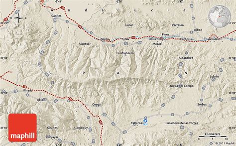 Shaded Relief Map of Albox