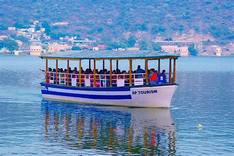 Bhavani island trip by boat at Vijayawada in Andhra Pradesh