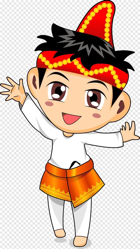 Vektor Ilustrasi Pakaian Tradisional Bali Cartoon Bg Vector - Riset