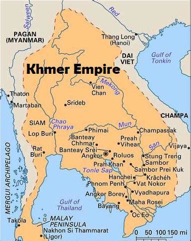 A map of the Khmer Empire : cambodia