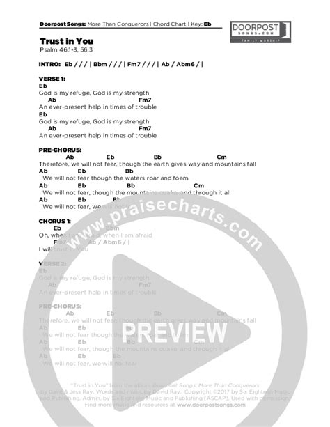 Trust In You Chords PDF (Doorpost Songs / Dave and Jess Ray) - PraiseCharts